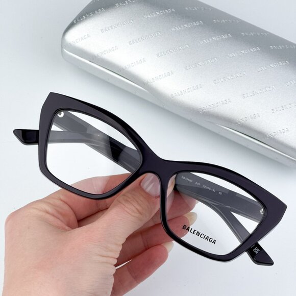 Balenciaga BB0342O 003 BRAND NEW Eyeglasses Violet Cat Eye Women - Picture 1 of 11